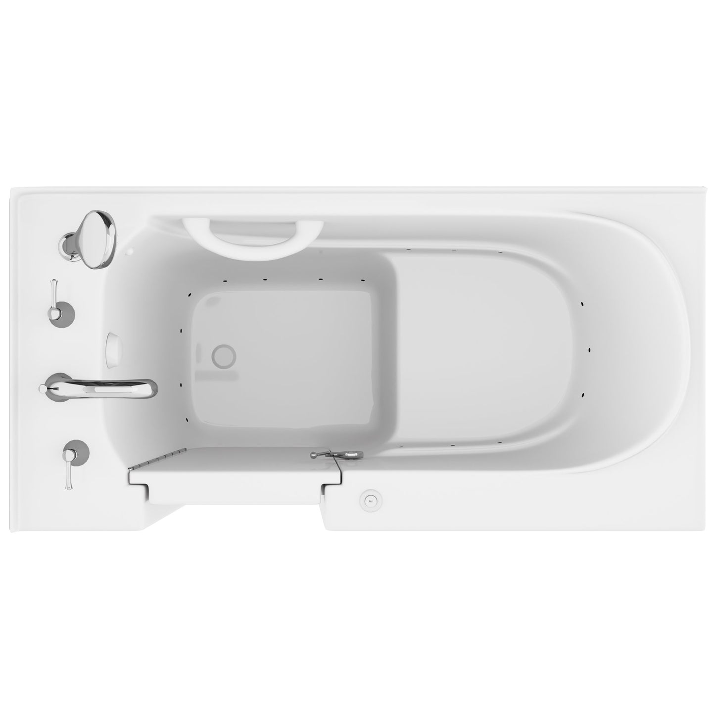 Value Series 26 in. x 53 in. Left Drain Quick Fill Walk-In Air Tub in White