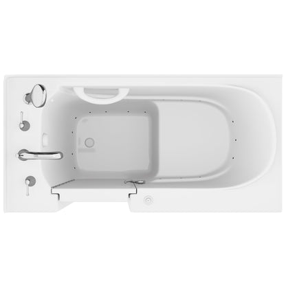 Value Series 26 in. x 53 in. Left Drain Quick Fill Walk-In Air Tub in White
