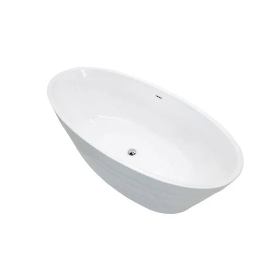 Nimbus 5.6 ft. Acrylic Center Drain Freestanding Bathtub in Glossy White