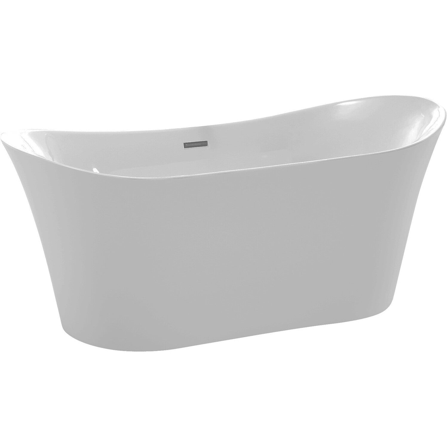 Anzzi Eft Series freestanding bathtub in white with a sleek curved silhouette