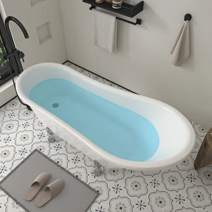 Clawfoot Freestanding Soaking Bathtub in White/Polished Chrome by Vanity Art