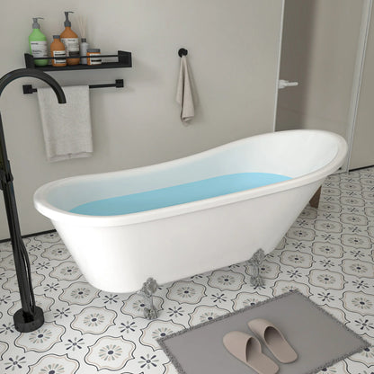 Clawfoot Freestanding Soaking Bathtub in White/Polished Chrome by Vanity Art