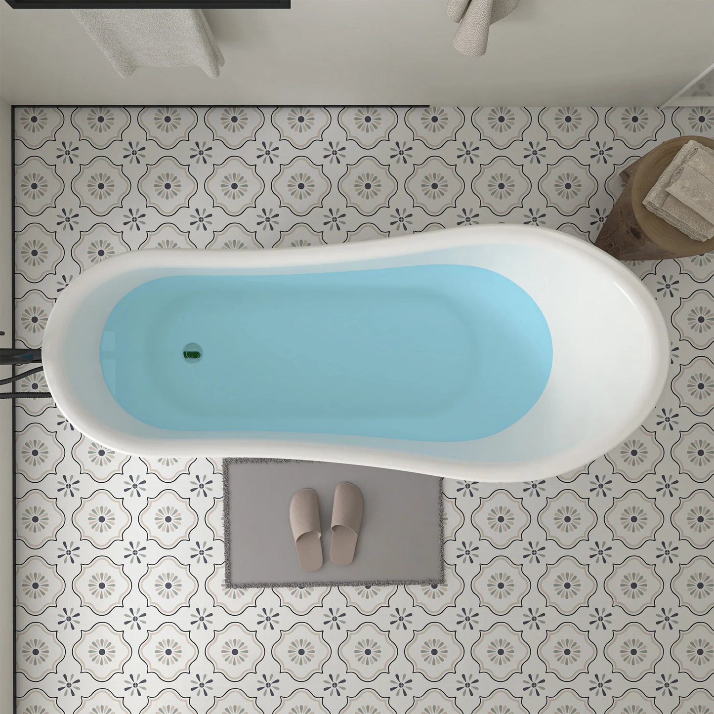 Clawfoot Freestanding Soaking Bathtub in White/Polished Chrome by Vanity Art