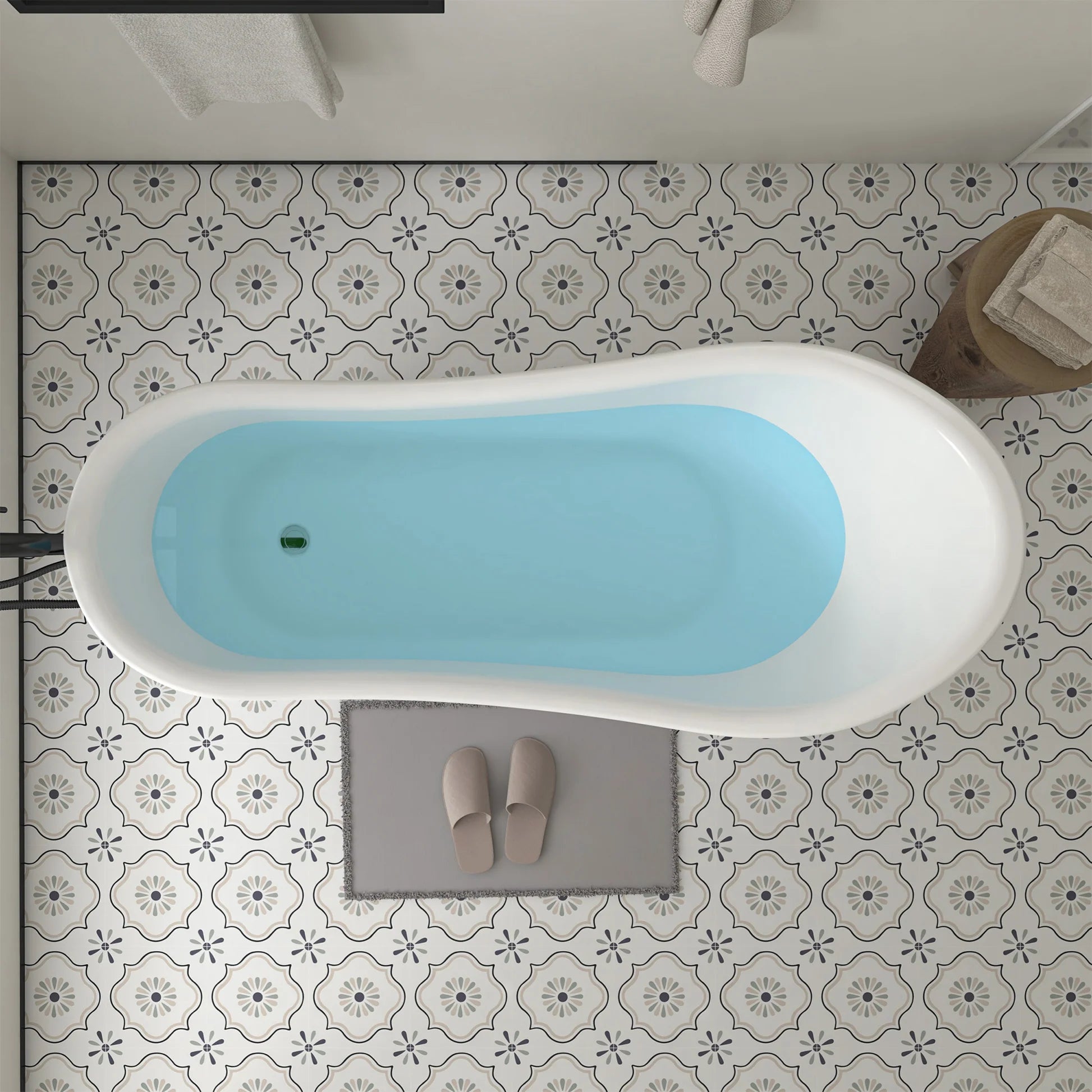 Clawfoot Freestanding Soaking Bathtub in White/Polished Chrome by Vanity Art