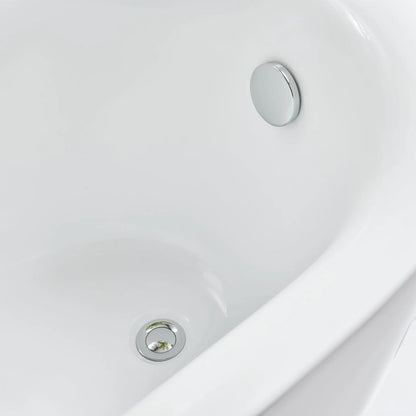 Flatbottom Freestanding Soaking Bathtub in White/Polished Chrome by Vanity Art