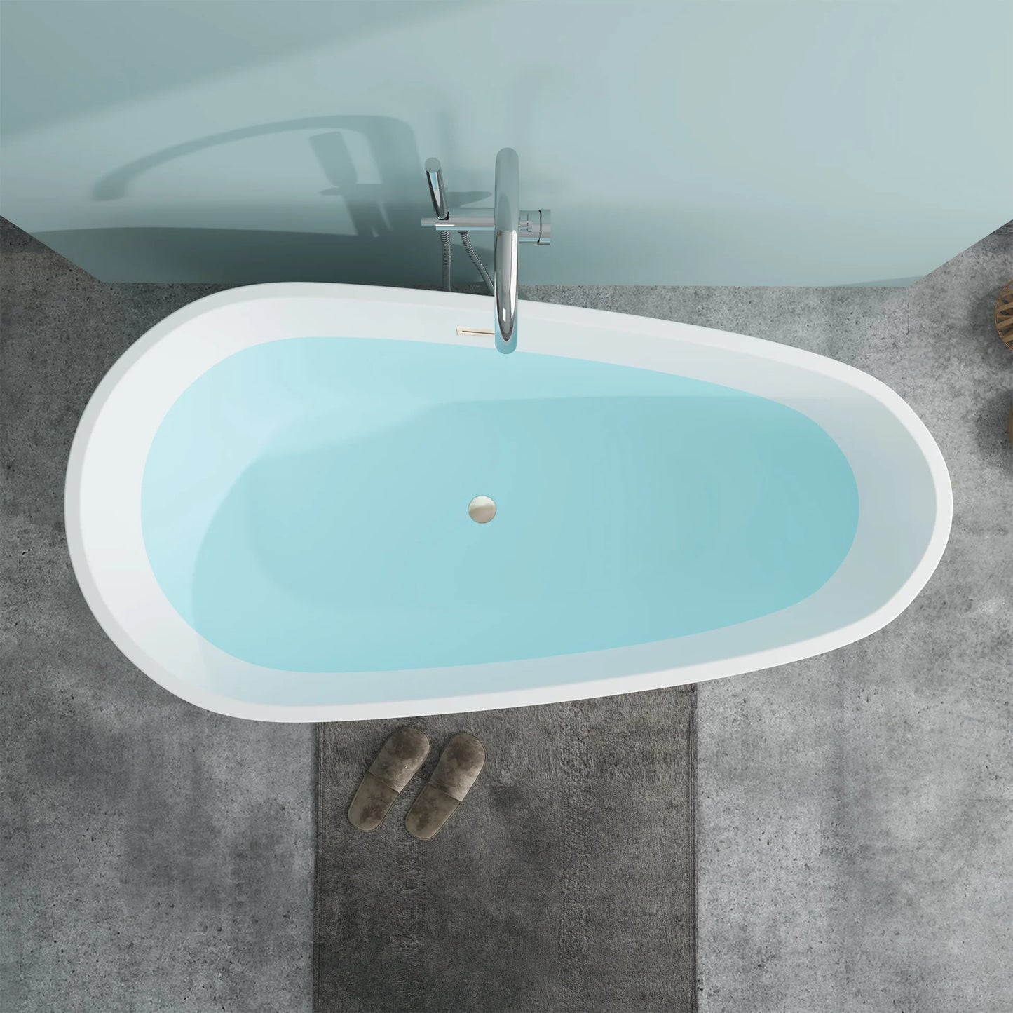 Flatbottom Freestanding Soaking Bathtub in White by Vanity Art