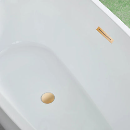 Flatbottom Freestanding Soaking Bathtub in White by Vanity Art