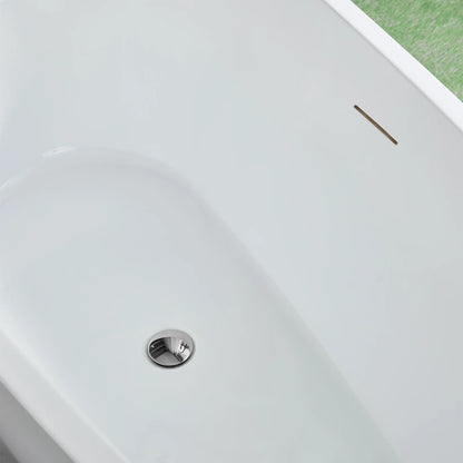 Flatbottom Freestanding Soaking Bathtub in White by Vanity Art