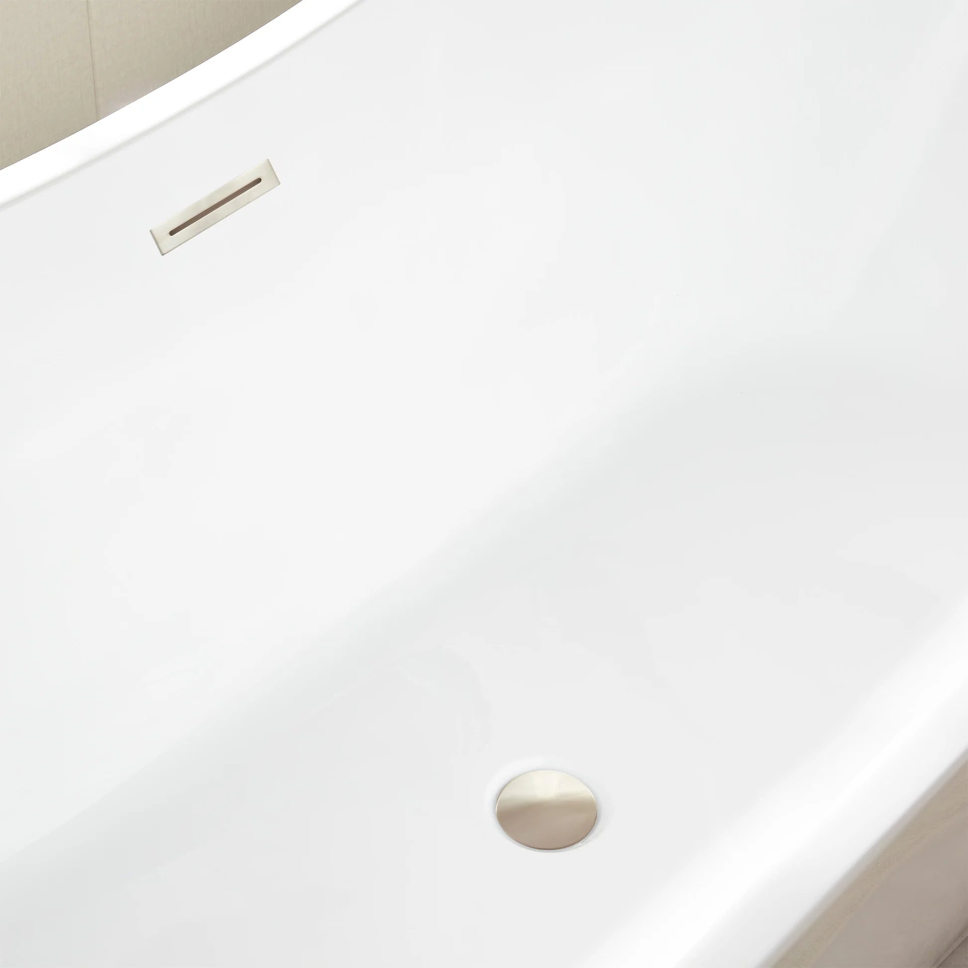 Freestanding Soaking Bathtub with Center Drain in White by Vanity Art