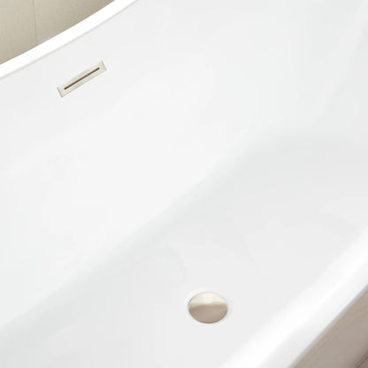Freestanding Soaking Bathtub with Center Drain in White by Vanity Art