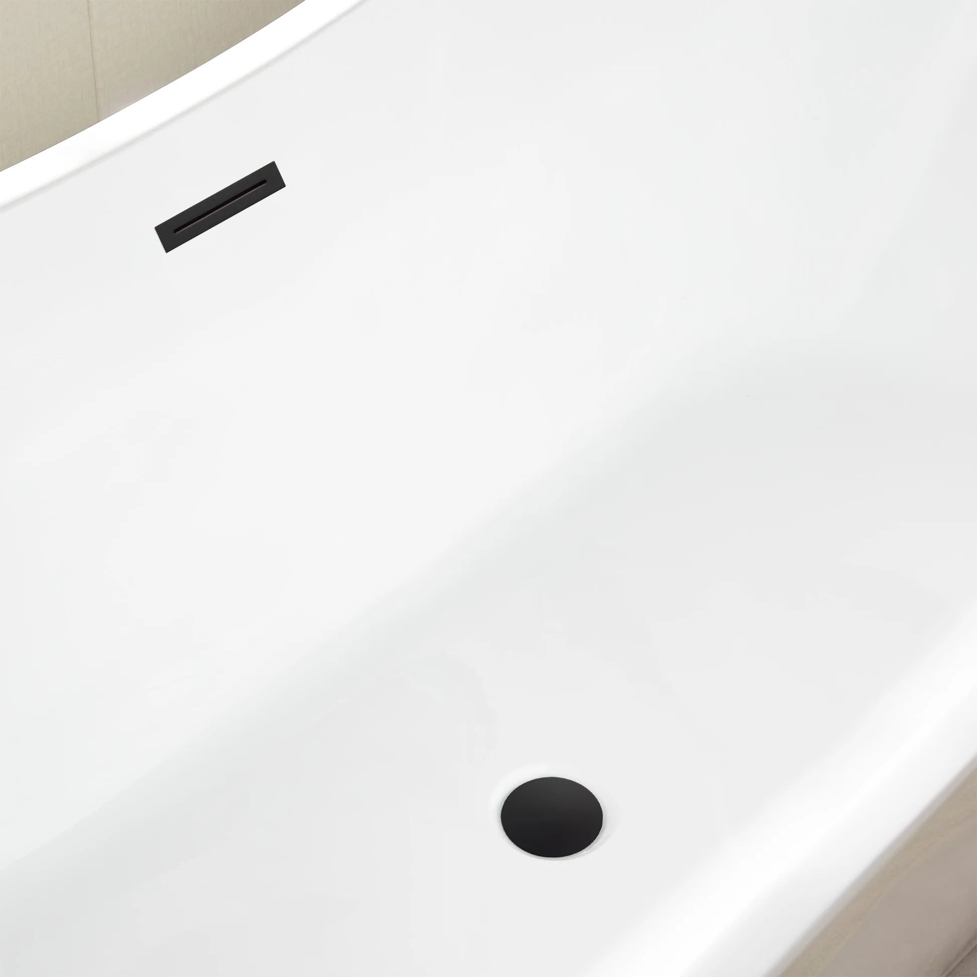 Freestanding Soaking Bathtub with Center Drain in White by Vanity Art