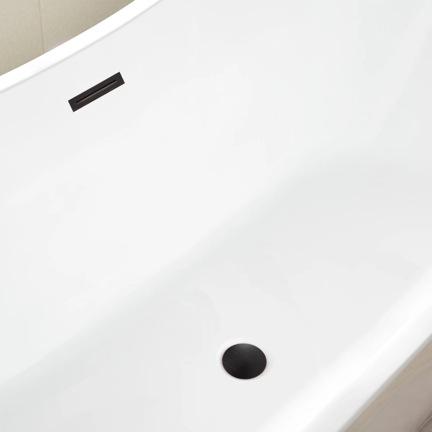 Freestanding Soaking Bathtub with Center Drain in White by Vanity Art