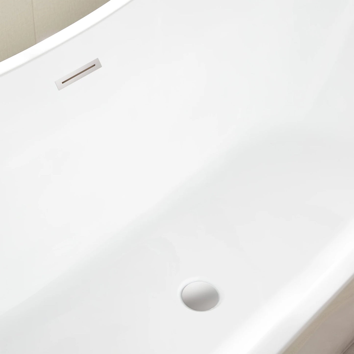Freestanding Soaking Bathtub with Center Drain in White by Vanity Art