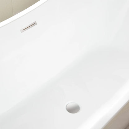Freestanding Soaking Bathtub with Center Drain in White by Vanity Art