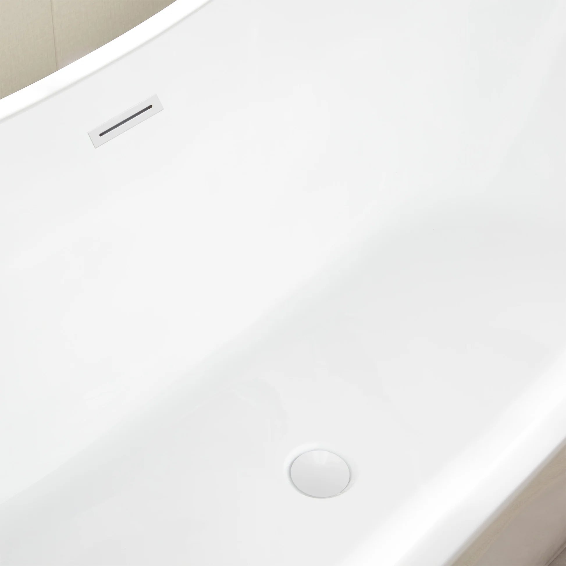 Freestanding Soaking Bathtub with Center Drain in White by Vanity Art