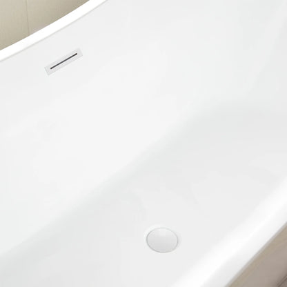 Freestanding Soaking Bathtub with Center Drain in White by Vanity Art