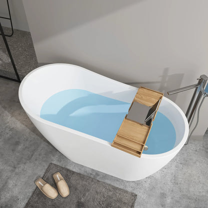 Freestanding Soaking Bathtub with Left Drain in White by Vanity Art