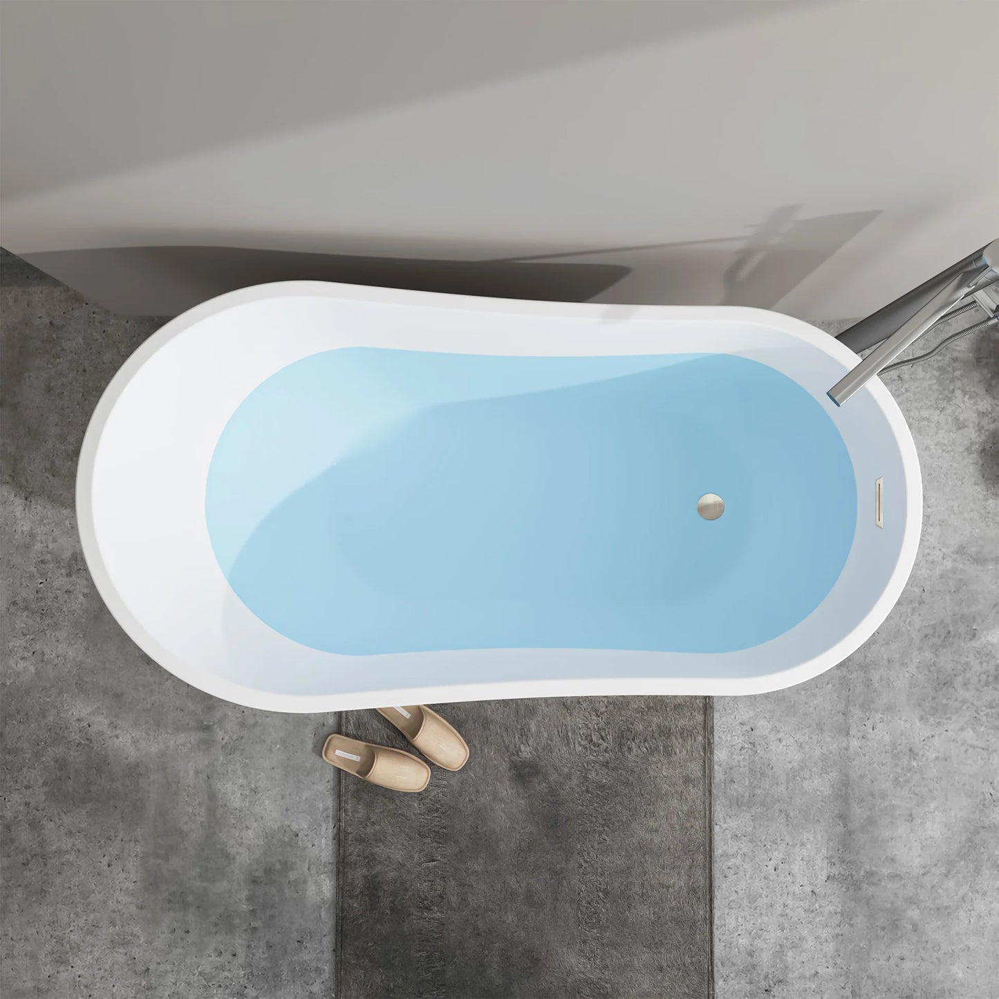 Freestanding Soaking Bathtub with Left Drain in White by Vanity Art
