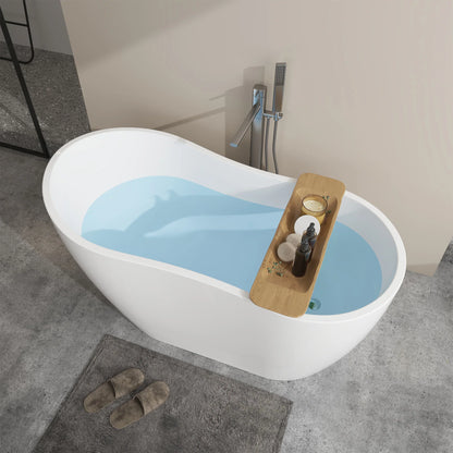 Flatbottom Freestanding Soaking Bathtub in White by Vanity Art