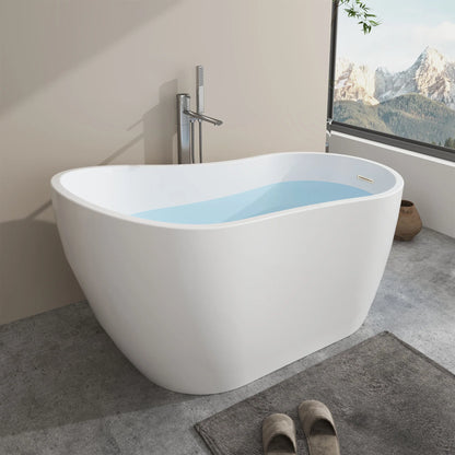 Flatbottom Freestanding Soaking Bathtub in White by Vanity Art