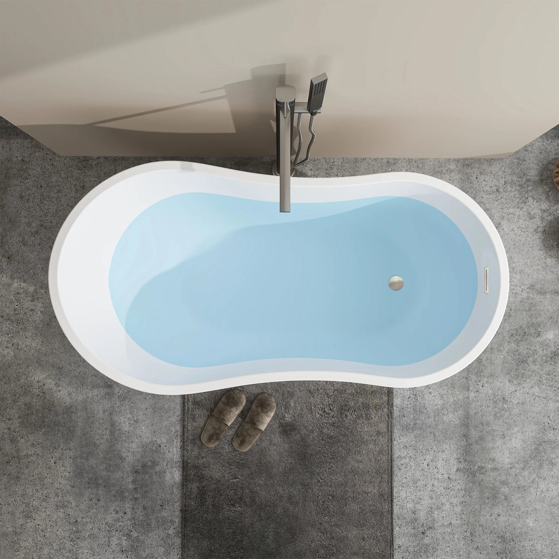Flatbottom Freestanding Soaking Bathtub in White by Vanity Art