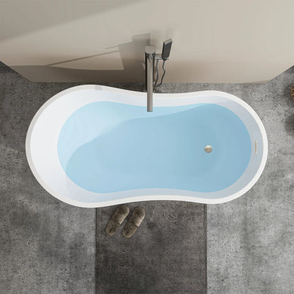 Flatbottom Freestanding Soaking Bathtub in White by Vanity Art