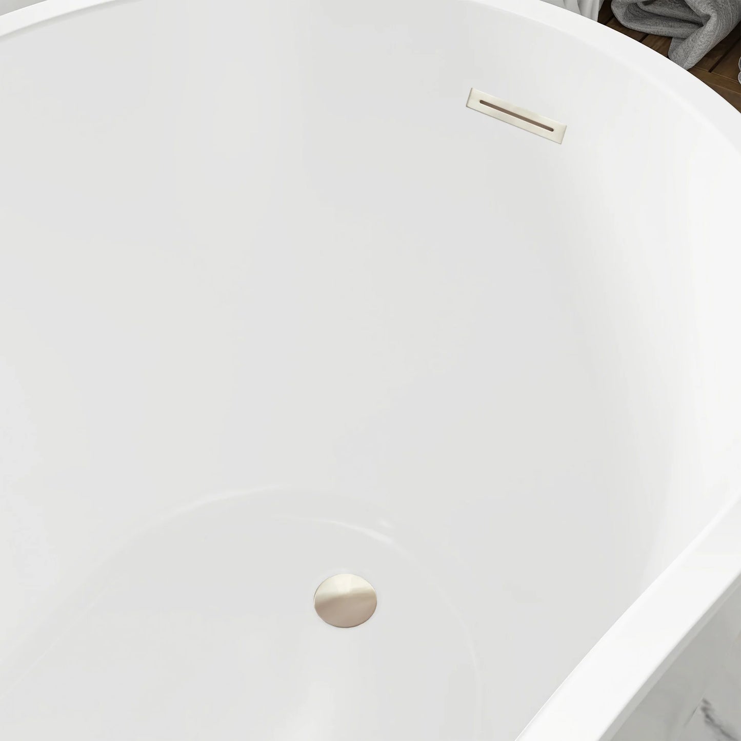 Flatbottom Freestanding Soaking Bathtub in White by Vanity Art