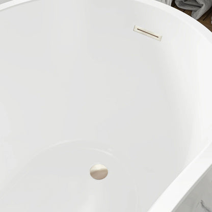 Flatbottom Freestanding Soaking Bathtub in White by Vanity Art