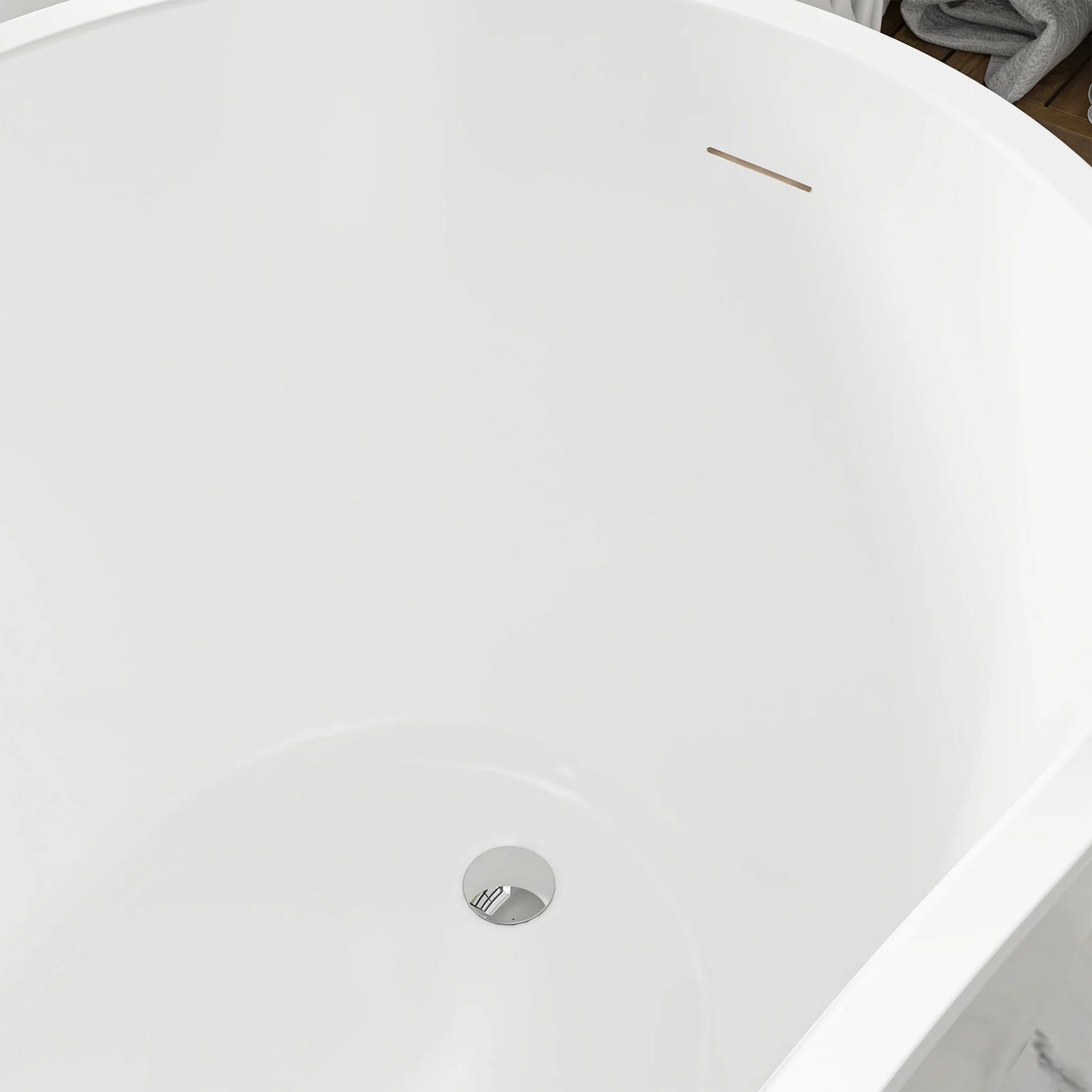 Flatbottom Freestanding Soaking Bathtub in White by Vanity Art
