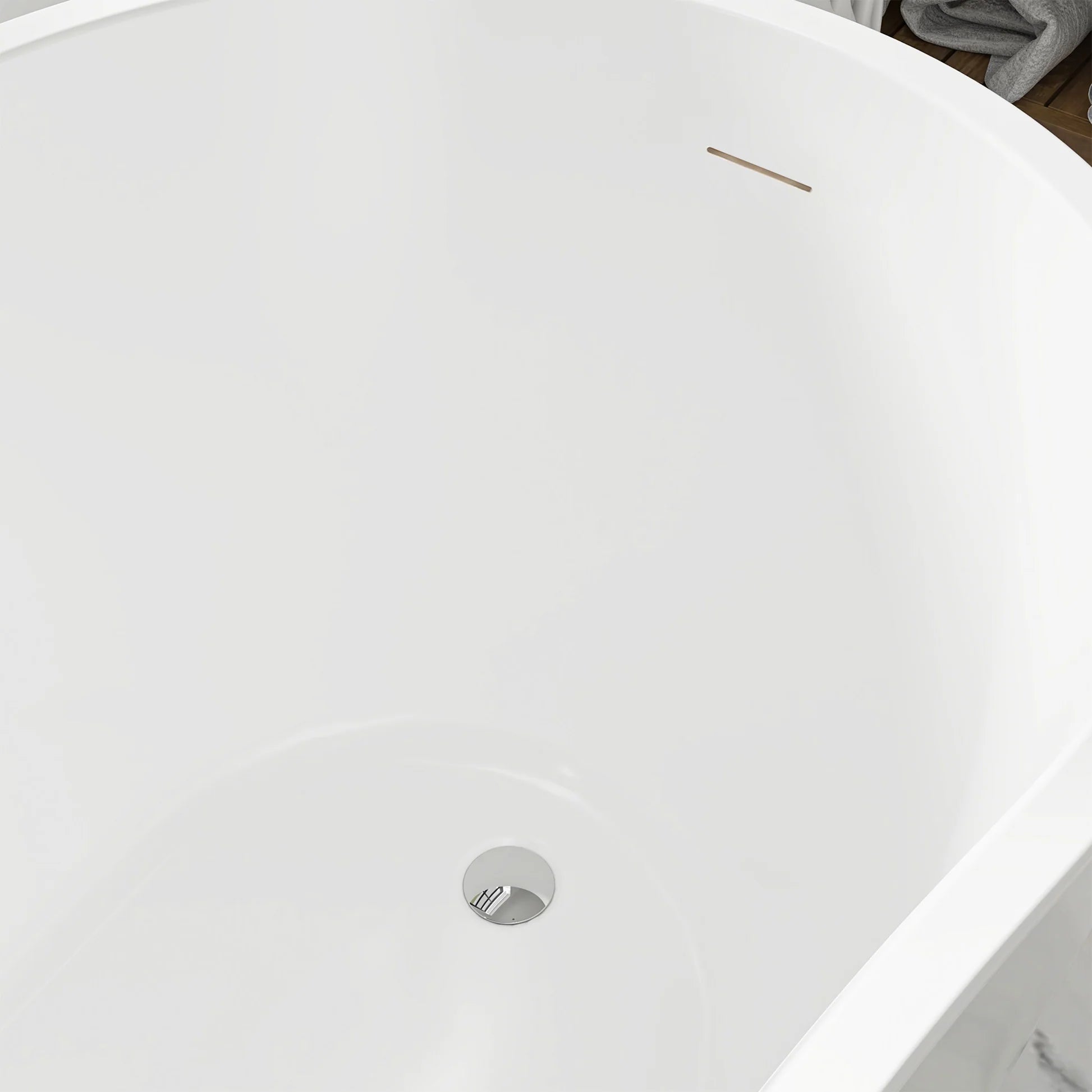 Flatbottom Freestanding Soaking Bathtub in White by Vanity Art