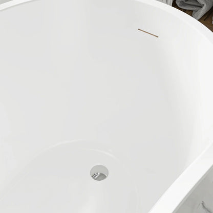 Flatbottom Freestanding Soaking Bathtub in White by Vanity Art