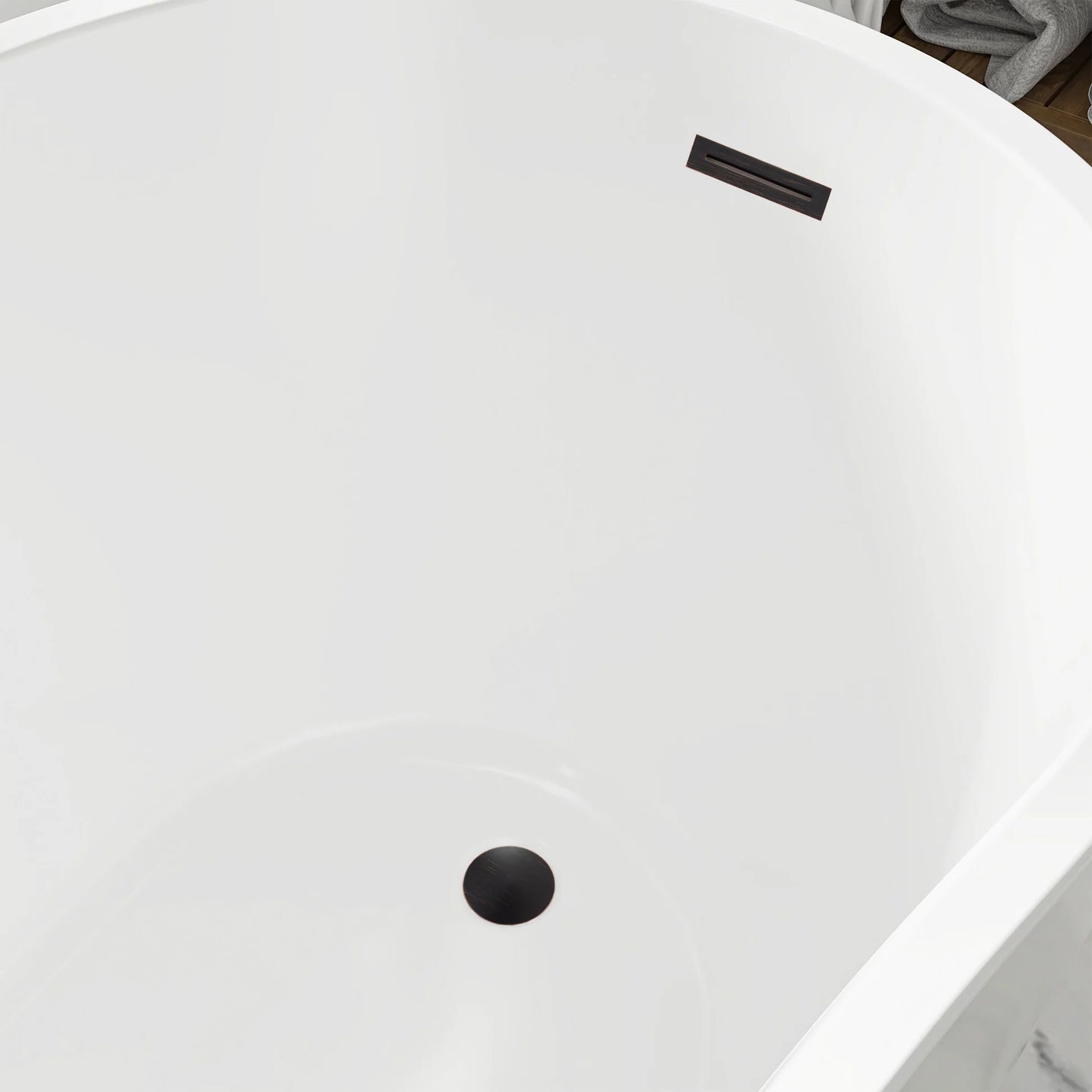 Flatbottom Freestanding Soaking Bathtub in White by Vanity Art