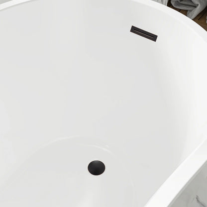 Flatbottom Freestanding Soaking Bathtub in White by Vanity Art