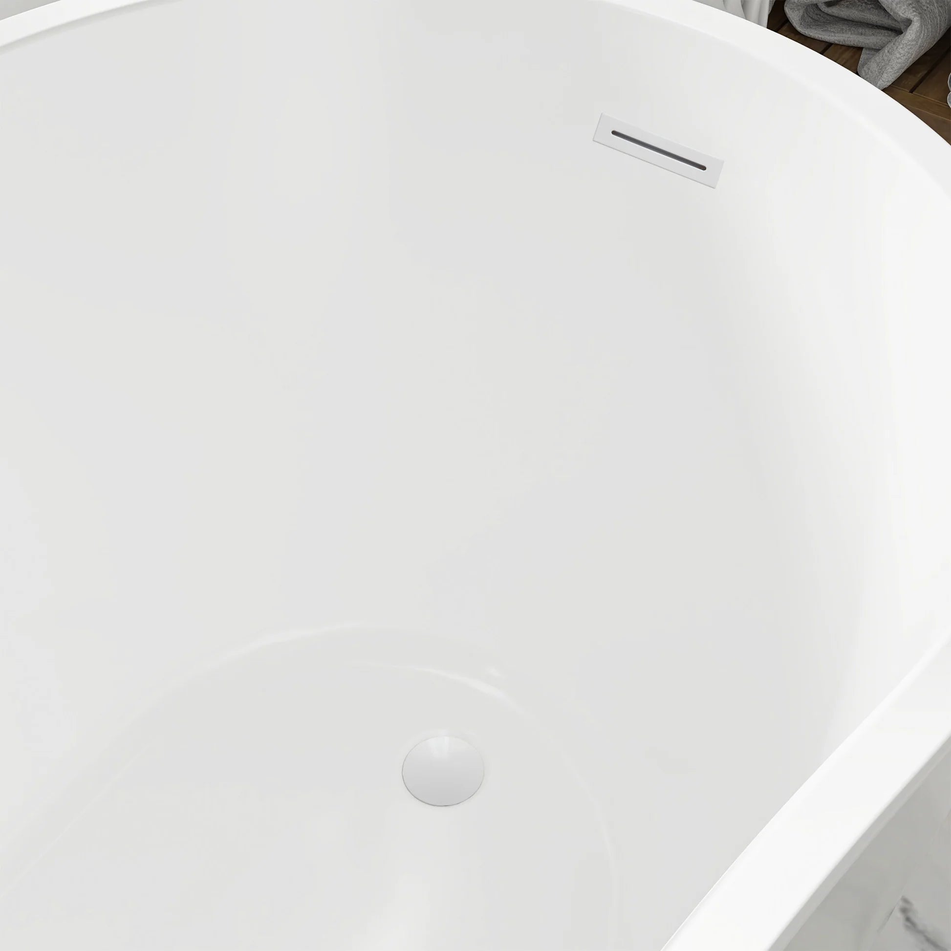 Flatbottom Freestanding Soaking Bathtub in White by Vanity Art