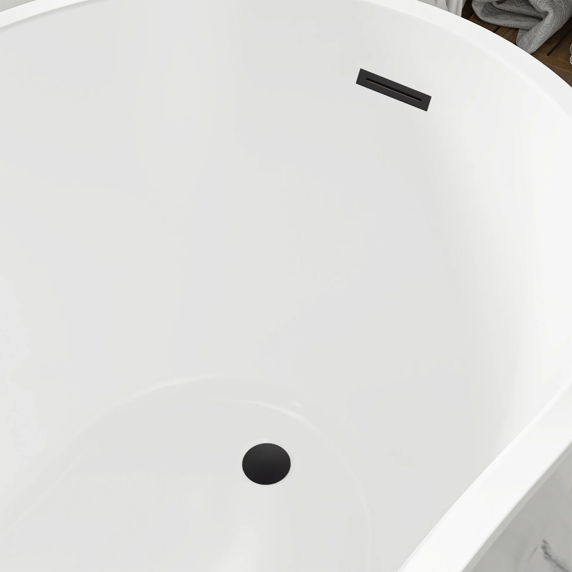 Flatbottom Freestanding Soaking Bathtub in White by Vanity Art