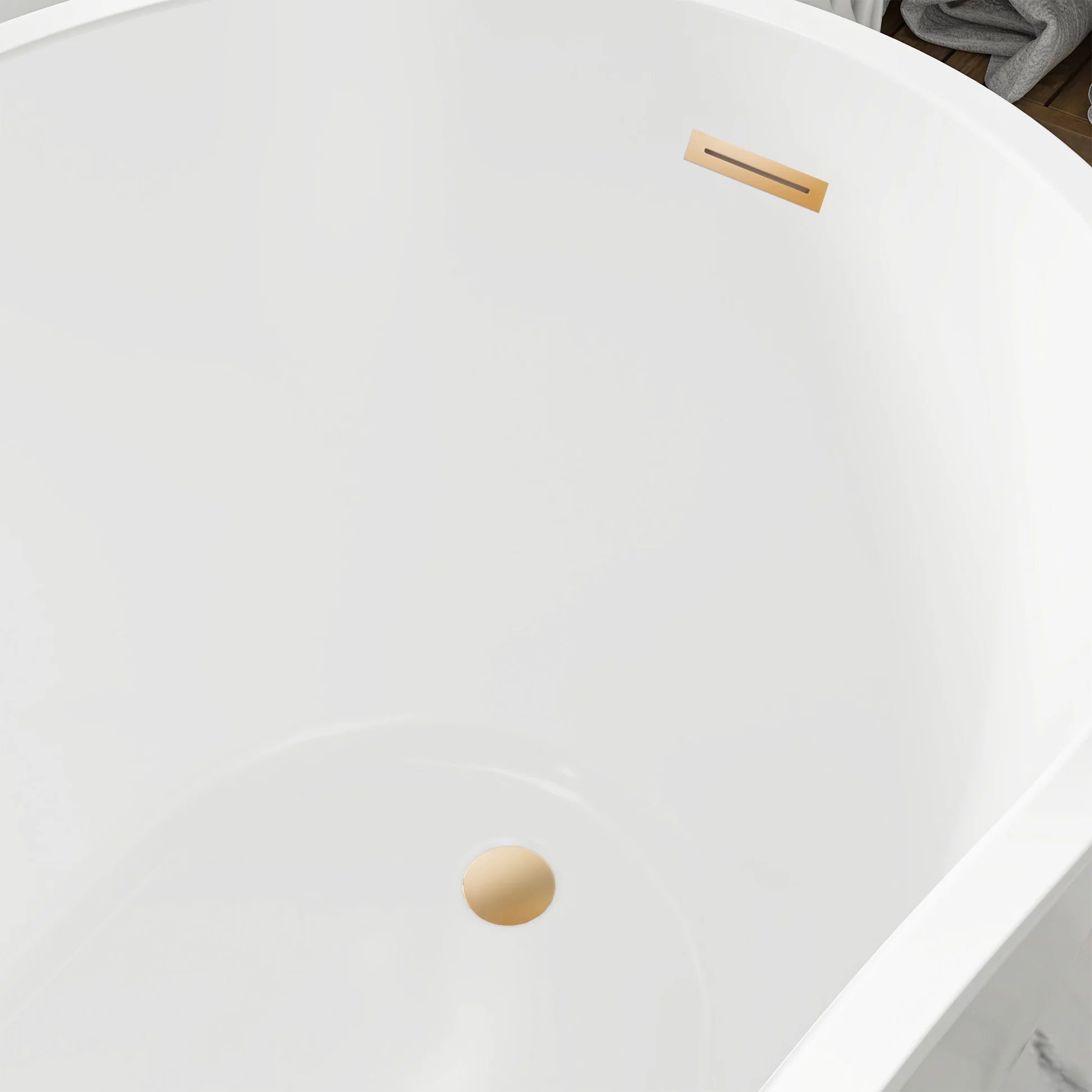 Flatbottom Freestanding Soaking Bathtub in White by Vanity Art