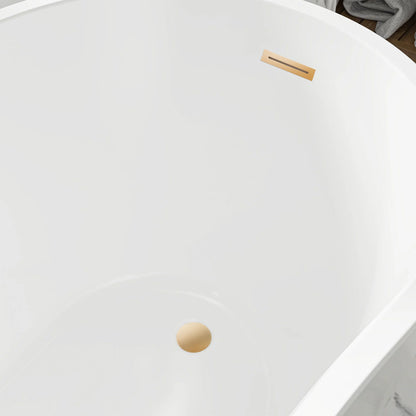 Flatbottom Freestanding Soaking Bathtub in White by Vanity Art