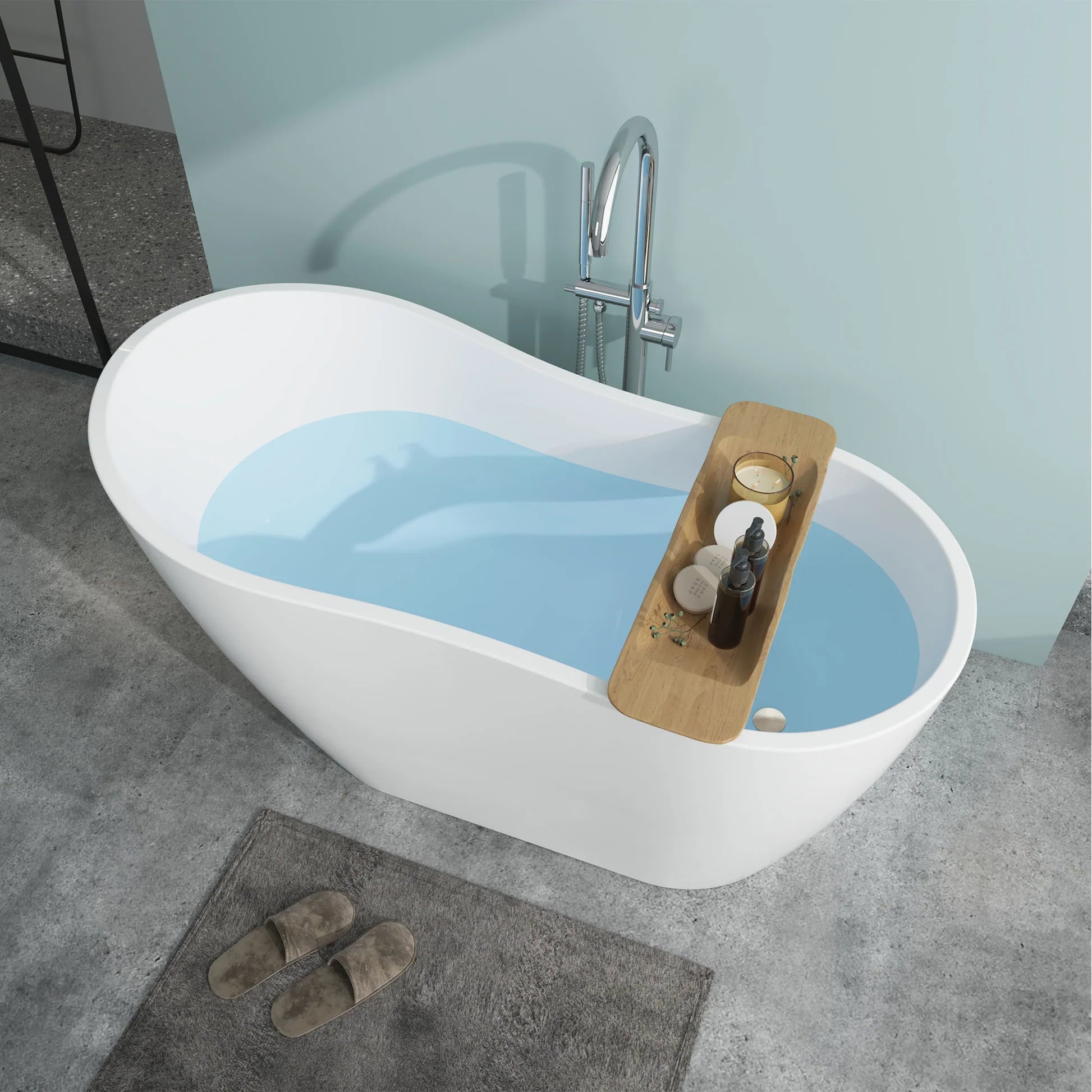 Flatbottom Freestanding Soaking Bathtub by Vanity Art