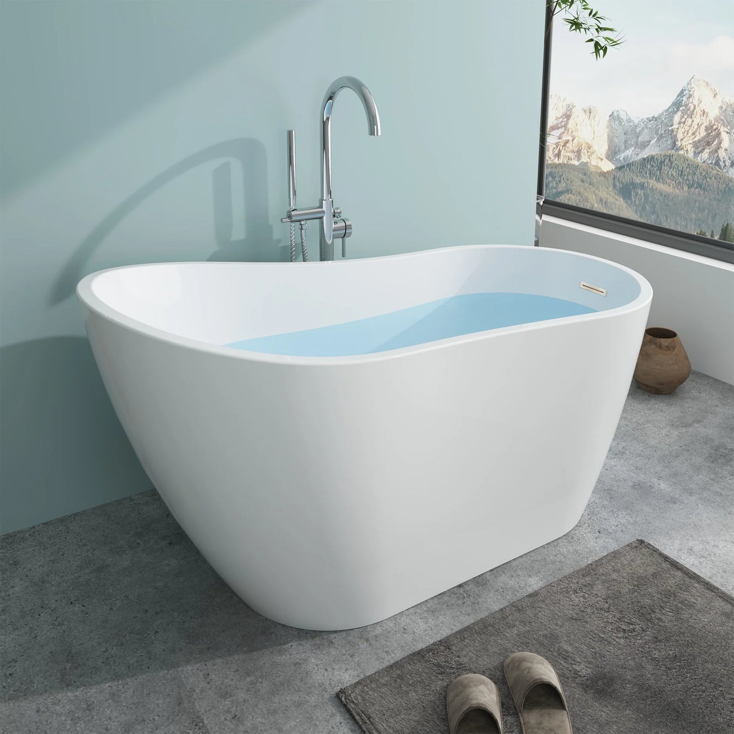 Flatbottom Freestanding Soaking Bathtub by Vanity Art