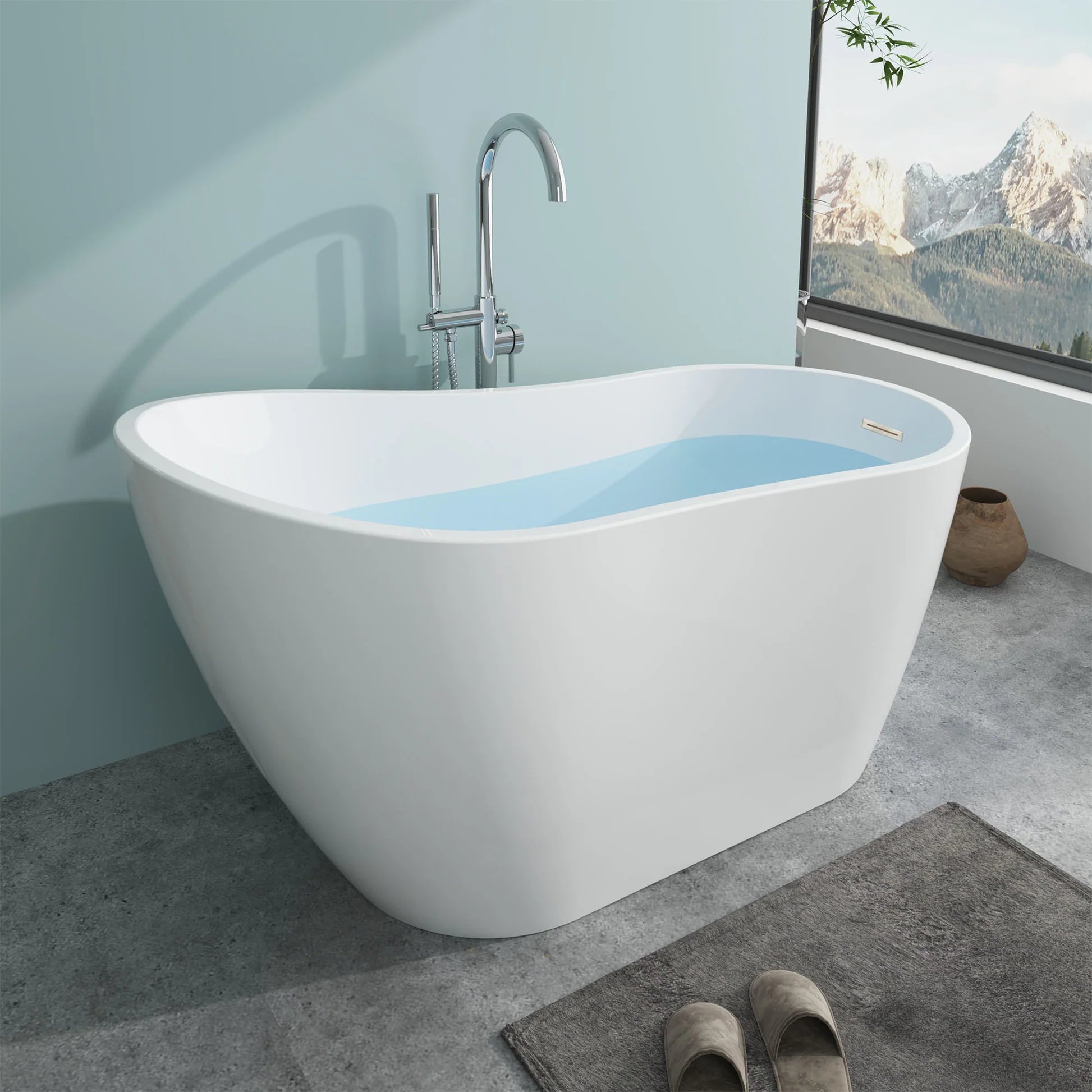 Flatbottom Freestanding Soaking Bathtub by Vanity Art