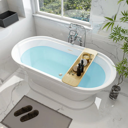 Flatbottom Freestanding Soaking Bathtub in White by Vanity Art