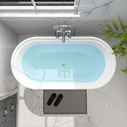 Flatbottom Freestanding Soaking Bathtub in White by Vanity Art