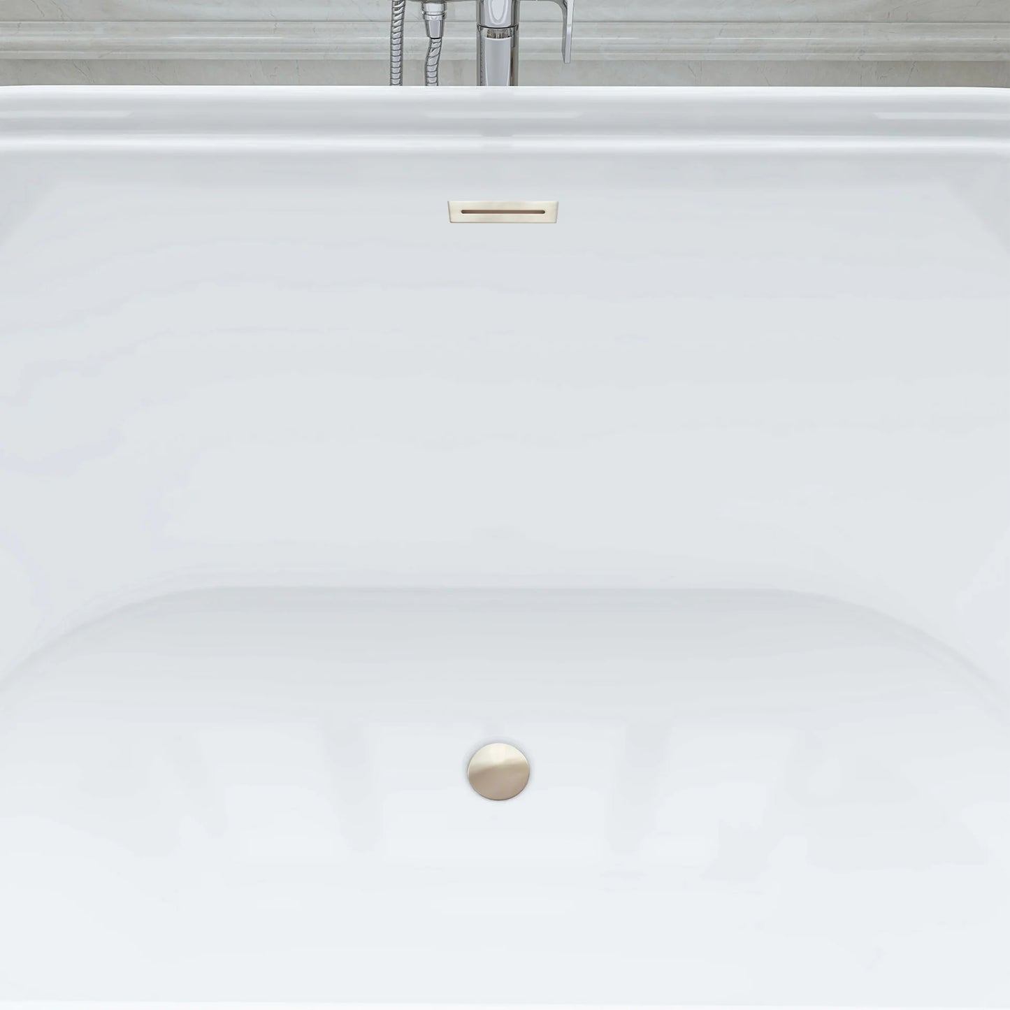 Flatbottom Freestanding Soaking Bathtub in White by Vanity Art