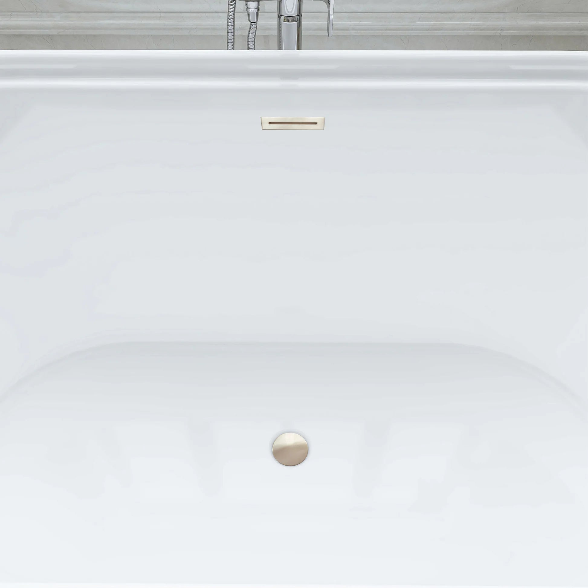 Flatbottom Freestanding Soaking Bathtub in White by Vanity Art