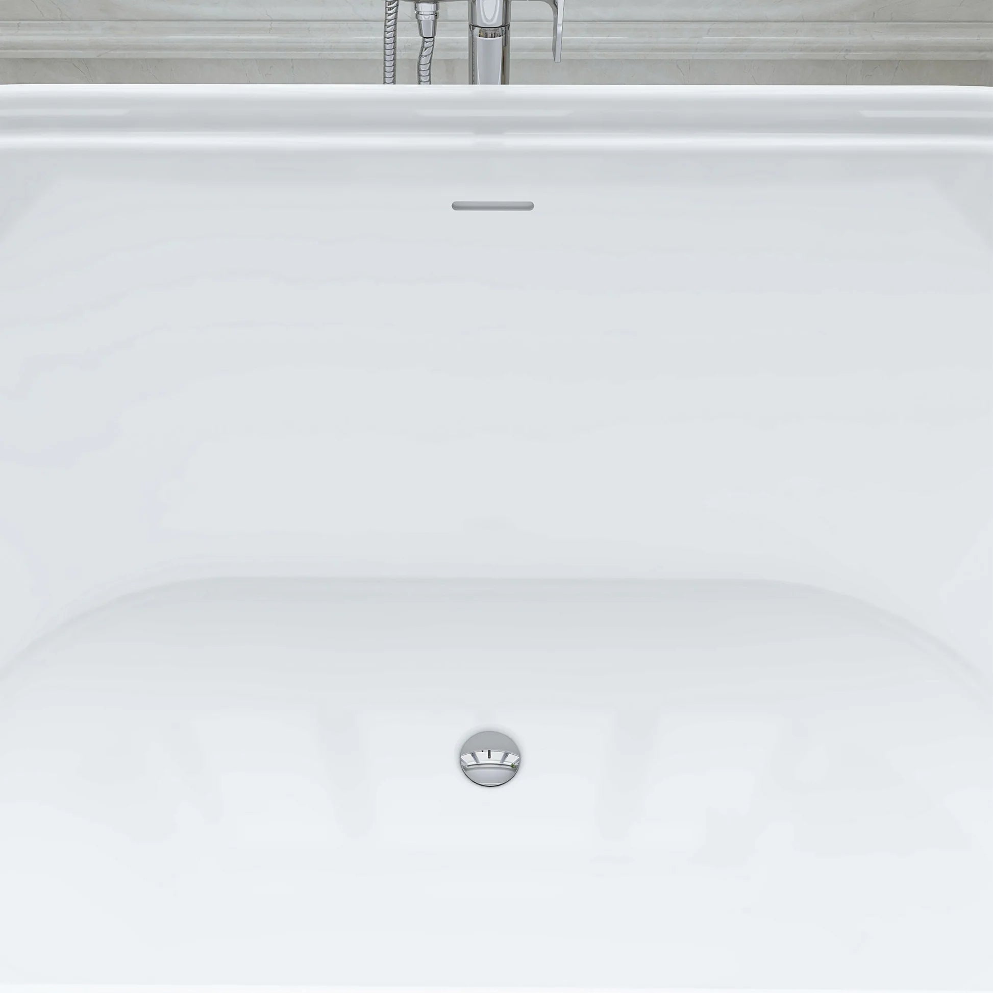 Flatbottom Freestanding Soaking Bathtub in White by Vanity Art