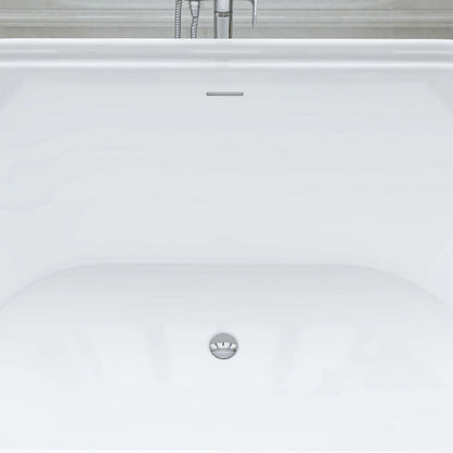 Flatbottom Freestanding Soaking Bathtub in White by Vanity Art