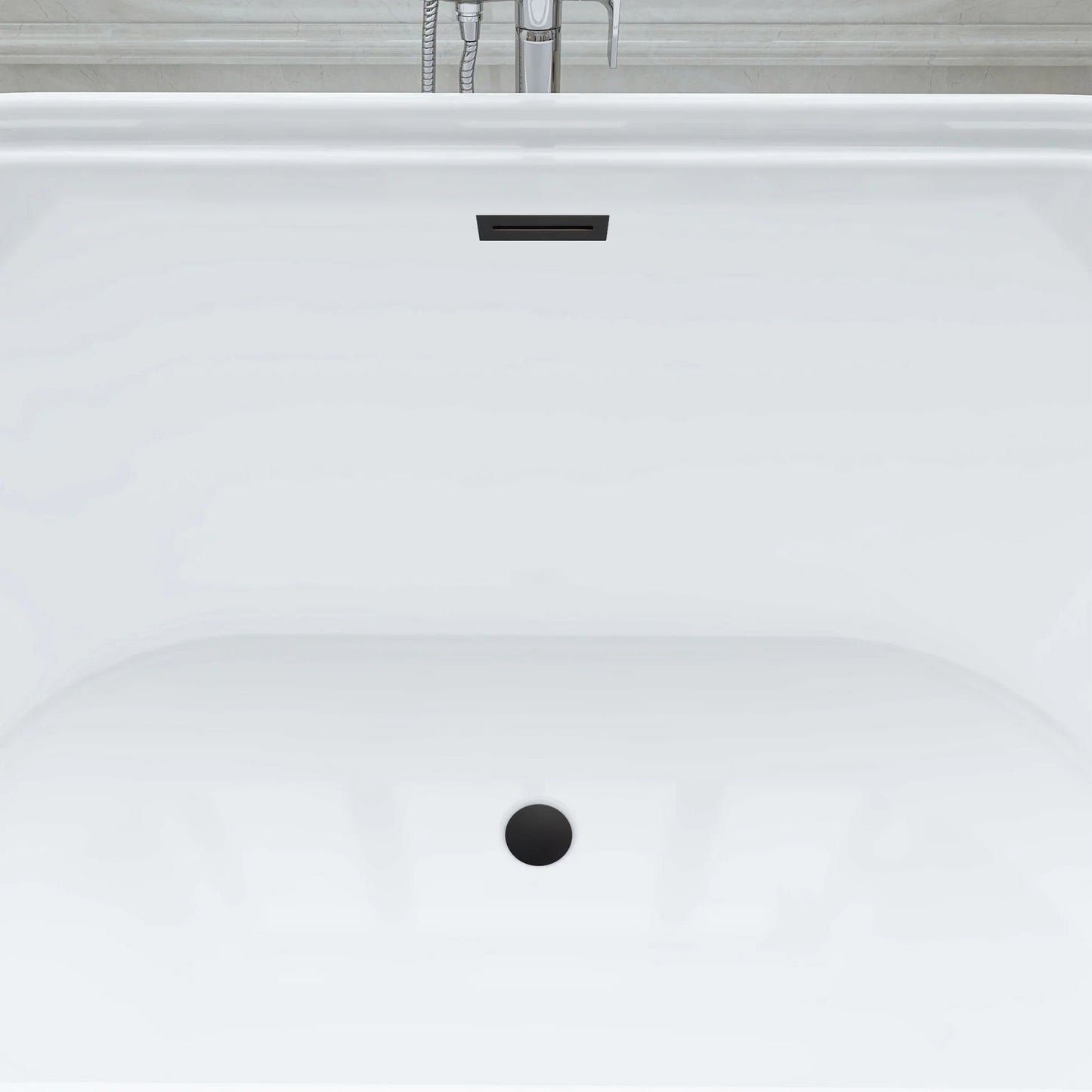 Flatbottom Freestanding Soaking Bathtub in White by Vanity Art