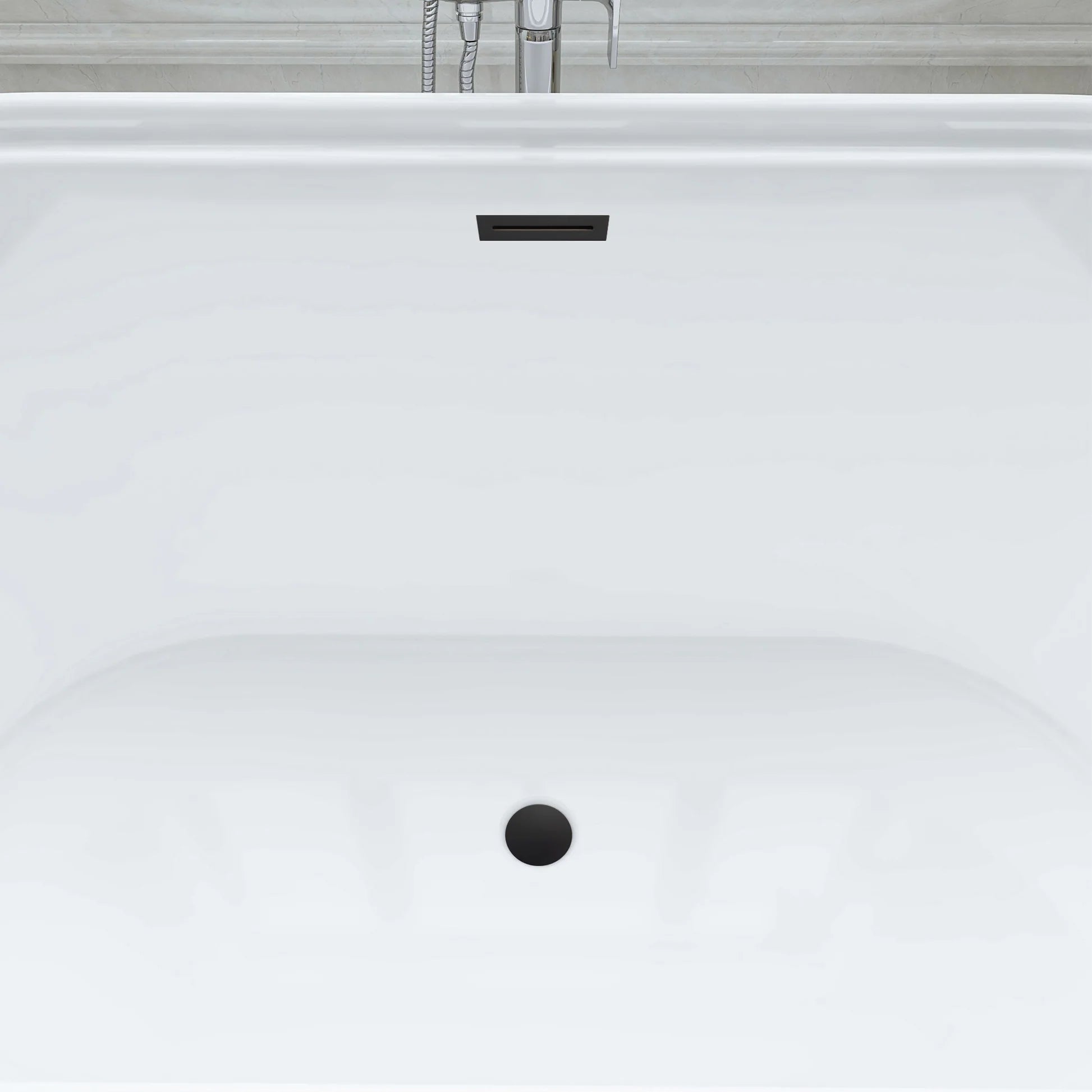 Flatbottom Freestanding Soaking Bathtub in White by Vanity Art