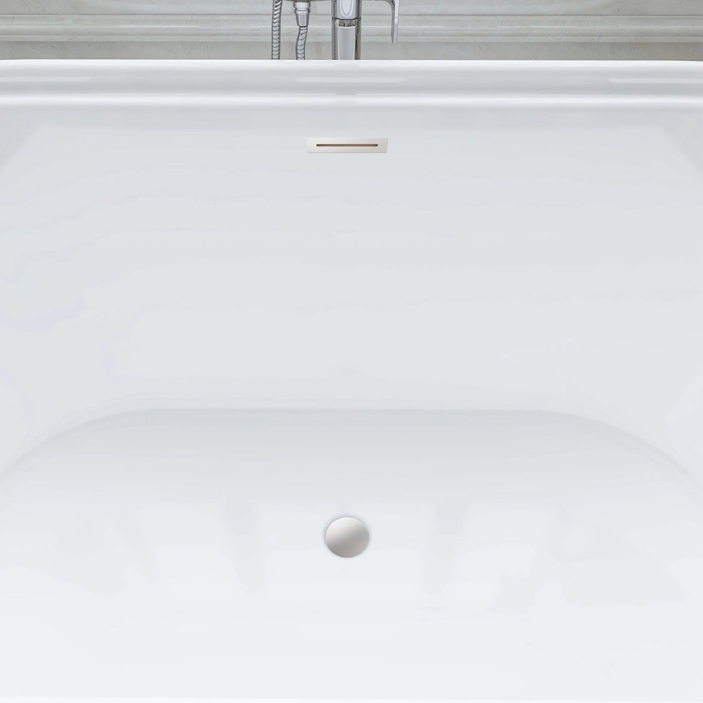 Flatbottom Freestanding Soaking Bathtub in White by Vanity Art