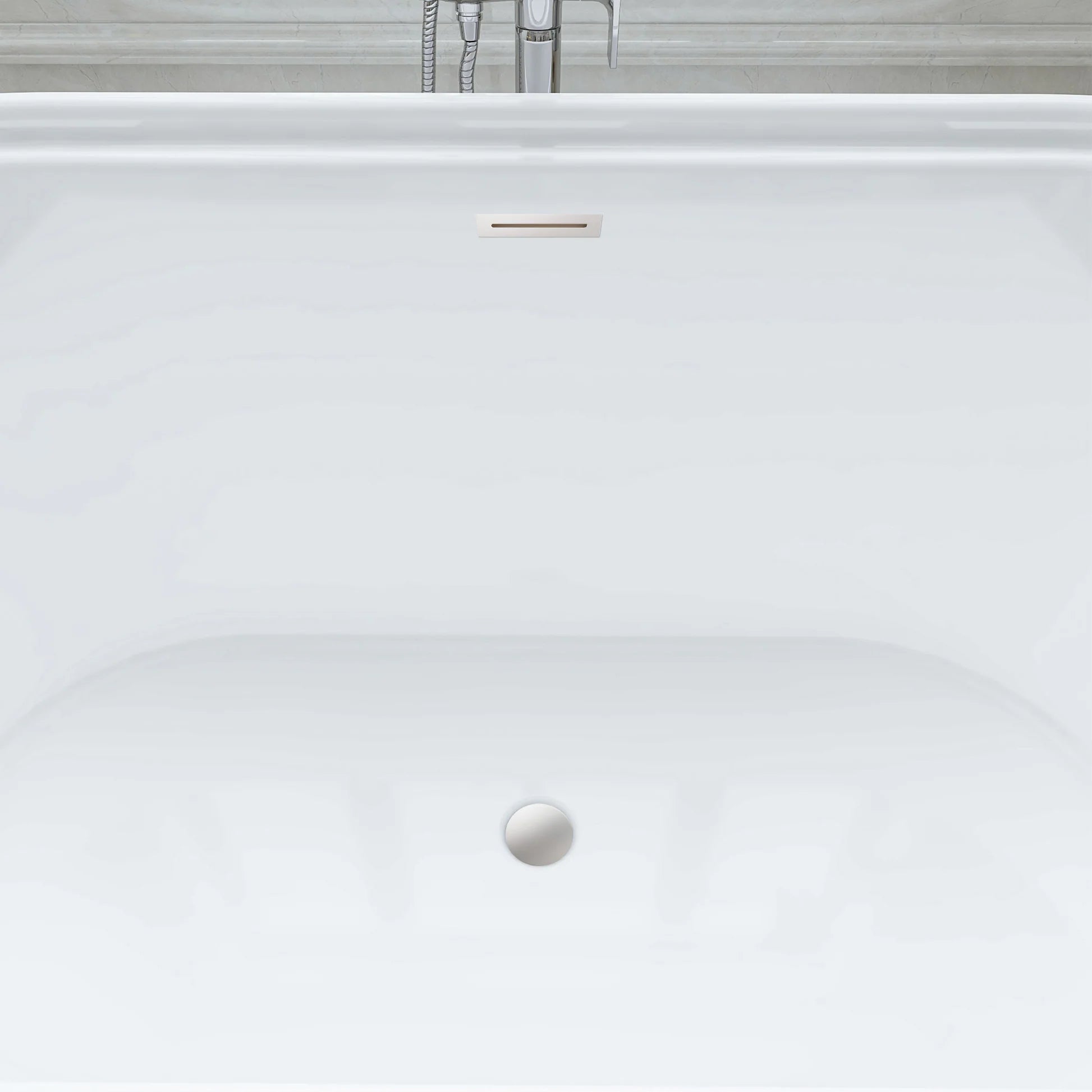 Flatbottom Freestanding Soaking Bathtub in White by Vanity Art